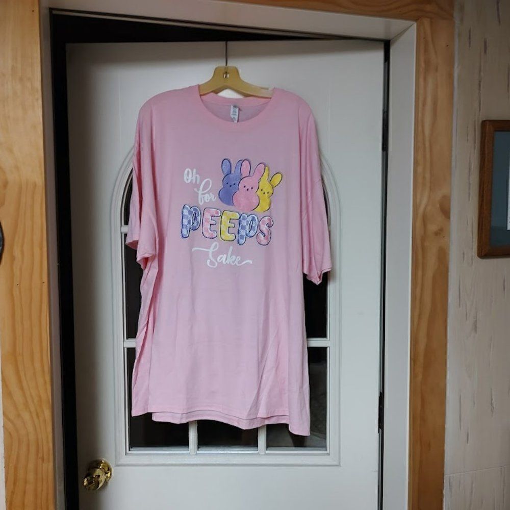New Jerzees Pink Oh For Peeps Sake Shirt Size Women's 3XL